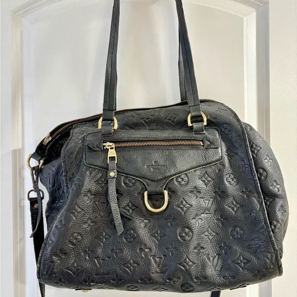 Vintage Black Embossed Satchel - Picture 2 of 16